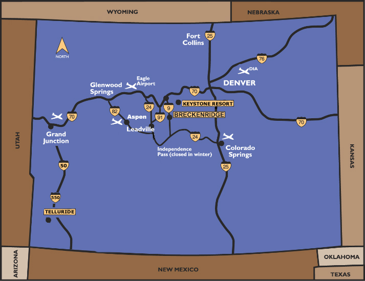 Colorado Map Of Ski Resorts Map
